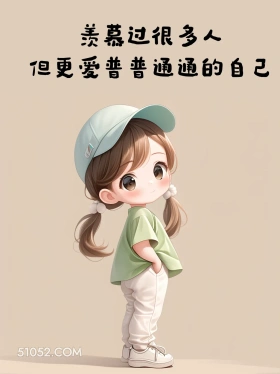 爱普通的自己 小女孩 搞笑文案 发朋友圈