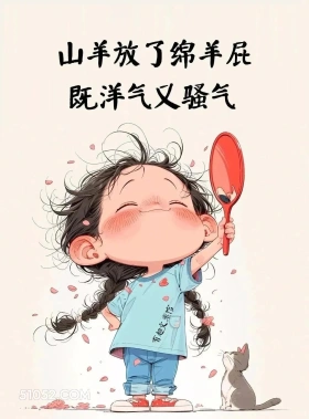 山羊放了绵阳屁,洋气又骚气 小女孩 吵架 镇场子 搞笑文案