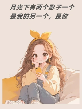 小女孩 官宣 鲁迅文学 文案 月光下有两个影子一个 是我的另一个，是你