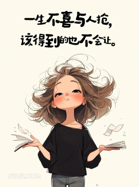 一生不喜与人抢,该得到的不会让 酷女孩 放下素质 享受人生 文案