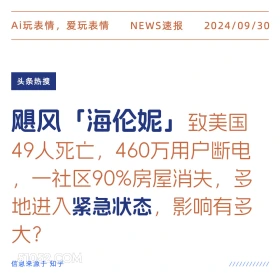 飓风海伦妮令多地进入紧急状态 新闻 头条热搜 2024年9月30日 甲辰年癸酉月丁酉日