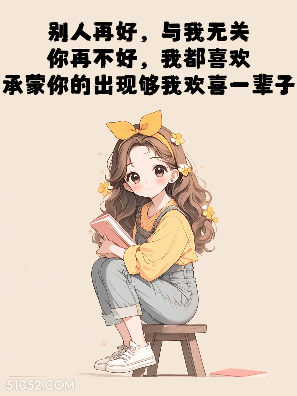 承蒙你出现够我欢喜一辈子 小女孩 画大饼 文案