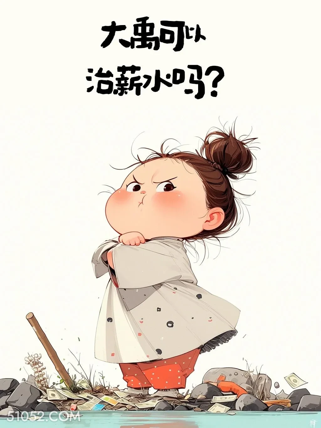 大禹可以治薪水吗 小女孩 笑死了 搞笑文案 发朋友圈