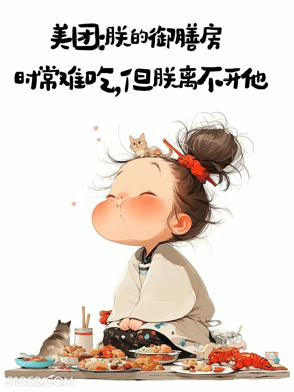 美团：朕的御膳房 小女孩 笑死了 搞笑文案 发朋友圈