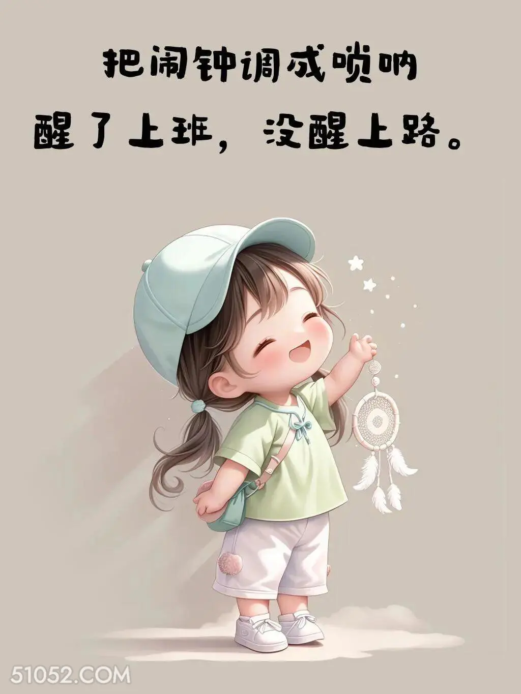 把闹钟调成唢呐，醒了上班，没醒上路 小女孩 笑死了 搞笑文案 发朋友圈