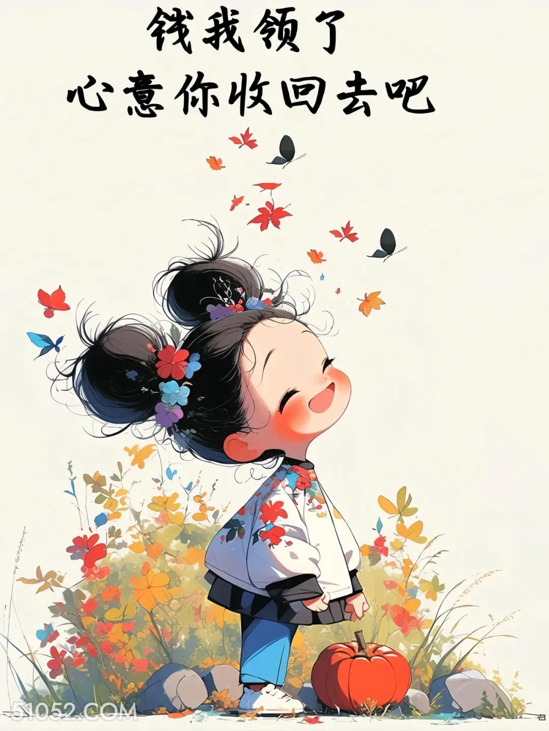钱我领了心意你收回去吧 小女孩 收转账 回复 文案
