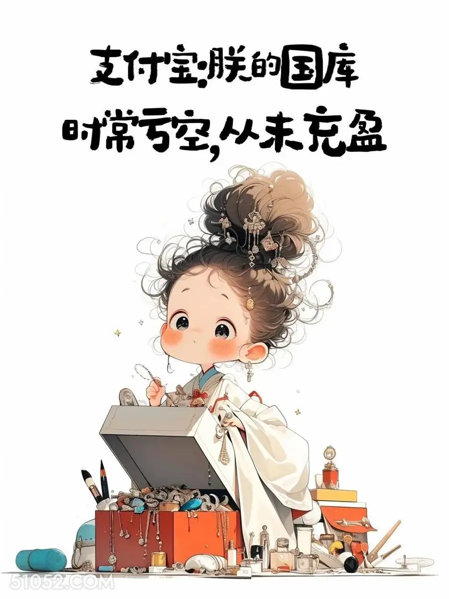 支付宝：朕的国库 小女孩 笑死了 搞笑文案 发朋友圈