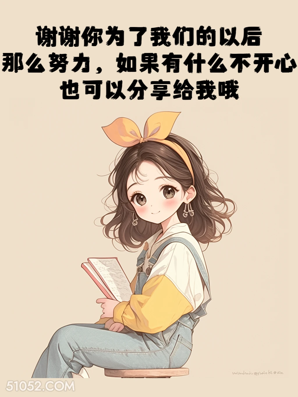 如果不开心可以分享给我 小女孩 画大饼 文案