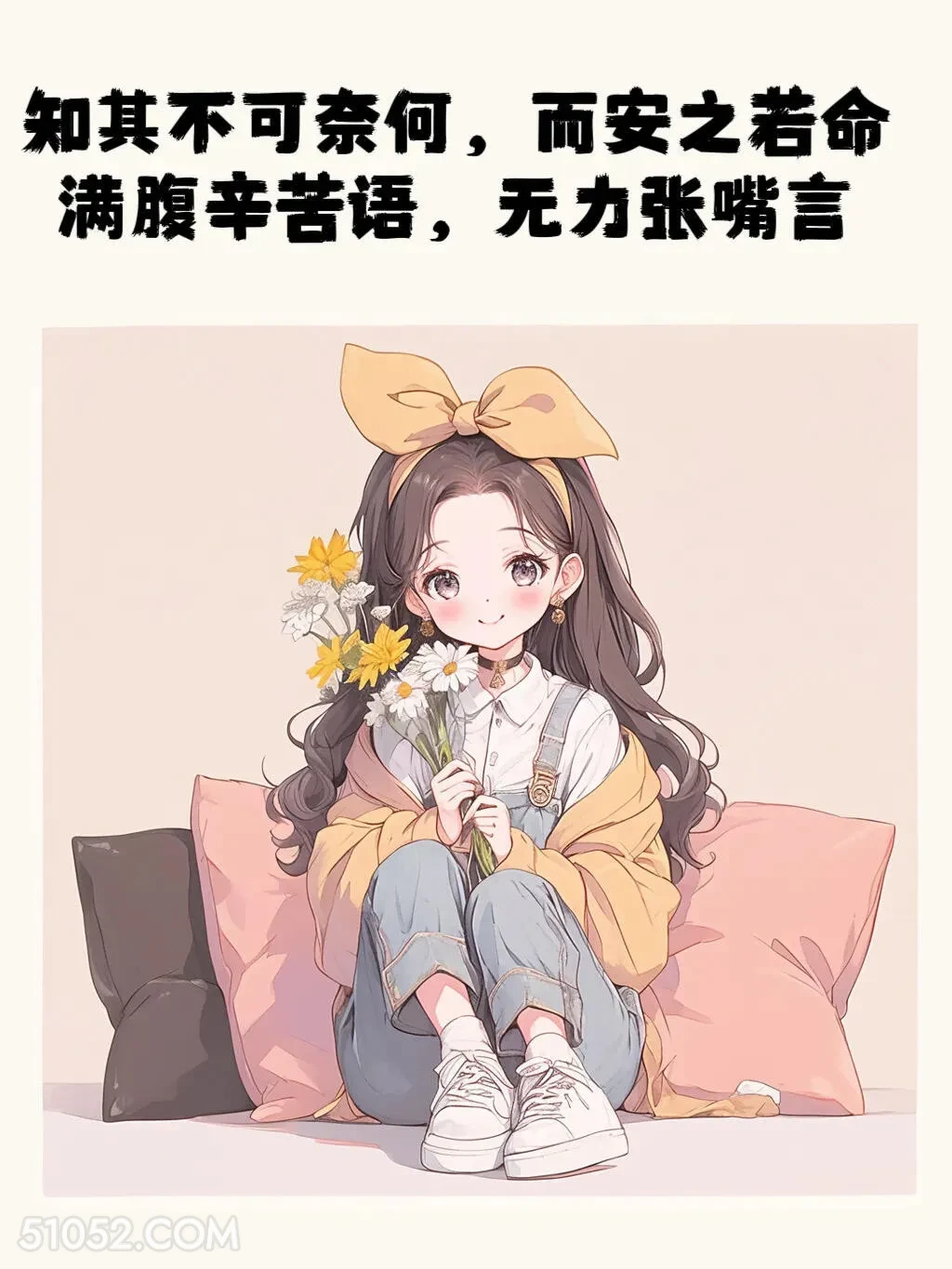 满腹辛苦语，无力张嘴言 小女孩 心好累 文案 发朋友圈