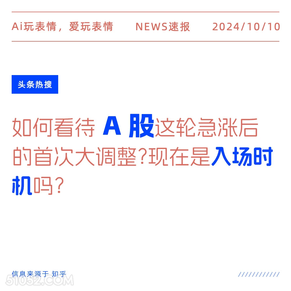 如何看待A股急涨后首次大调整 新闻 头条热搜 2024年10月10日 甲辰年甲戌月丁未日