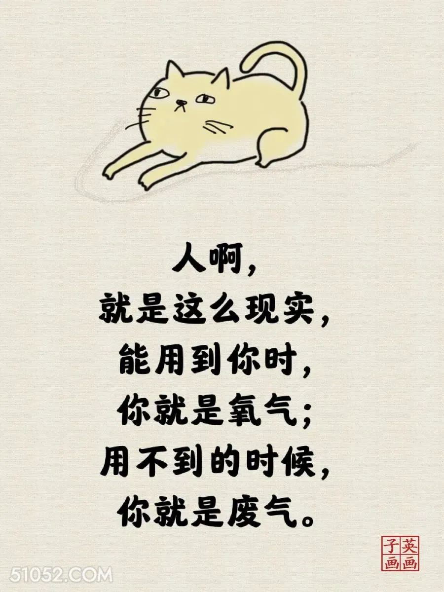 用到你时你是氧气，用不到就是废气 猫猫 现实 一针见血 文案
