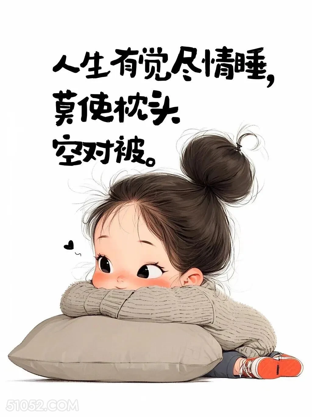人生有觉尽情睡，莫使枕头空对被 小女孩 笑死了 搞笑文案