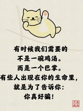 有时我们需要的不是一碗鸡汤而是一个巴掌 猫猫 一针见血 现实 文案