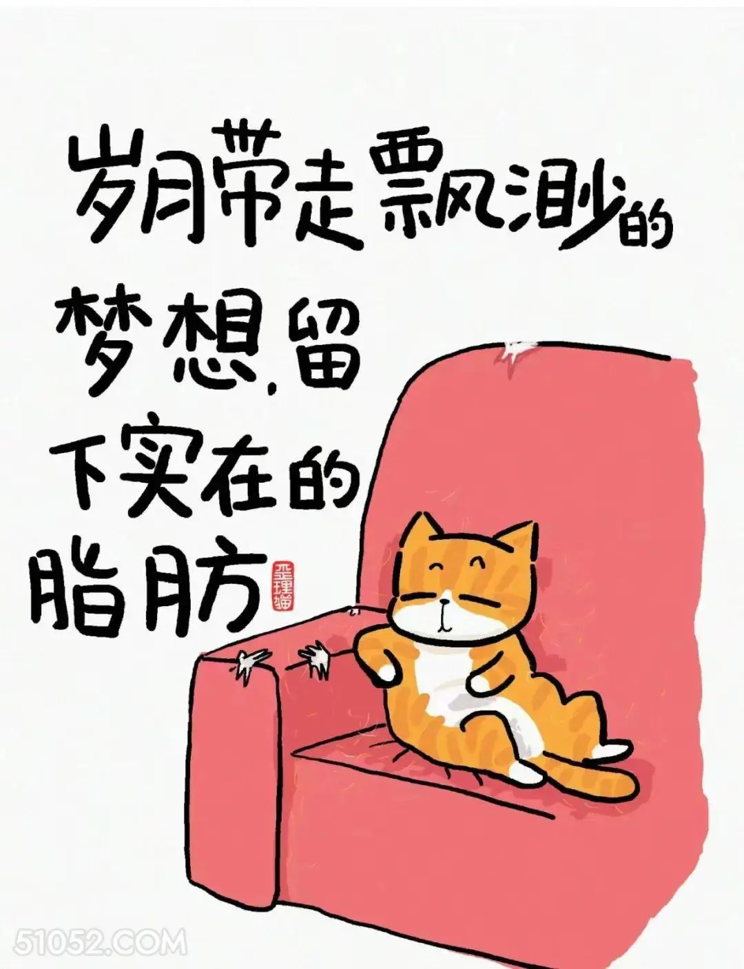 岁月带走飘渺的梦想，留下实在的脂肪 猫猫 笑死了 搞笑文案