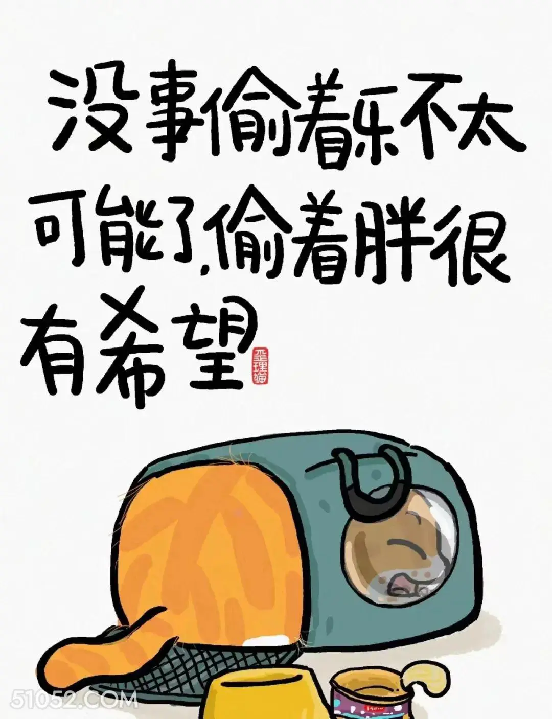 没事偷着乐不太可能，偷着胖还有希望 猫猫 笑死了 搞笑文案