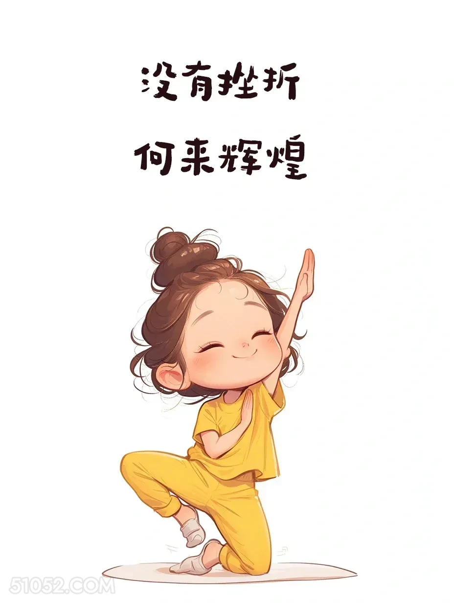 没有挫折何来辉煌 小女孩 微信置顶 文案
