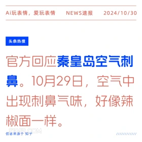 秦皇岛空气刺鼻 2024年10月30日 头条热搜 新闻