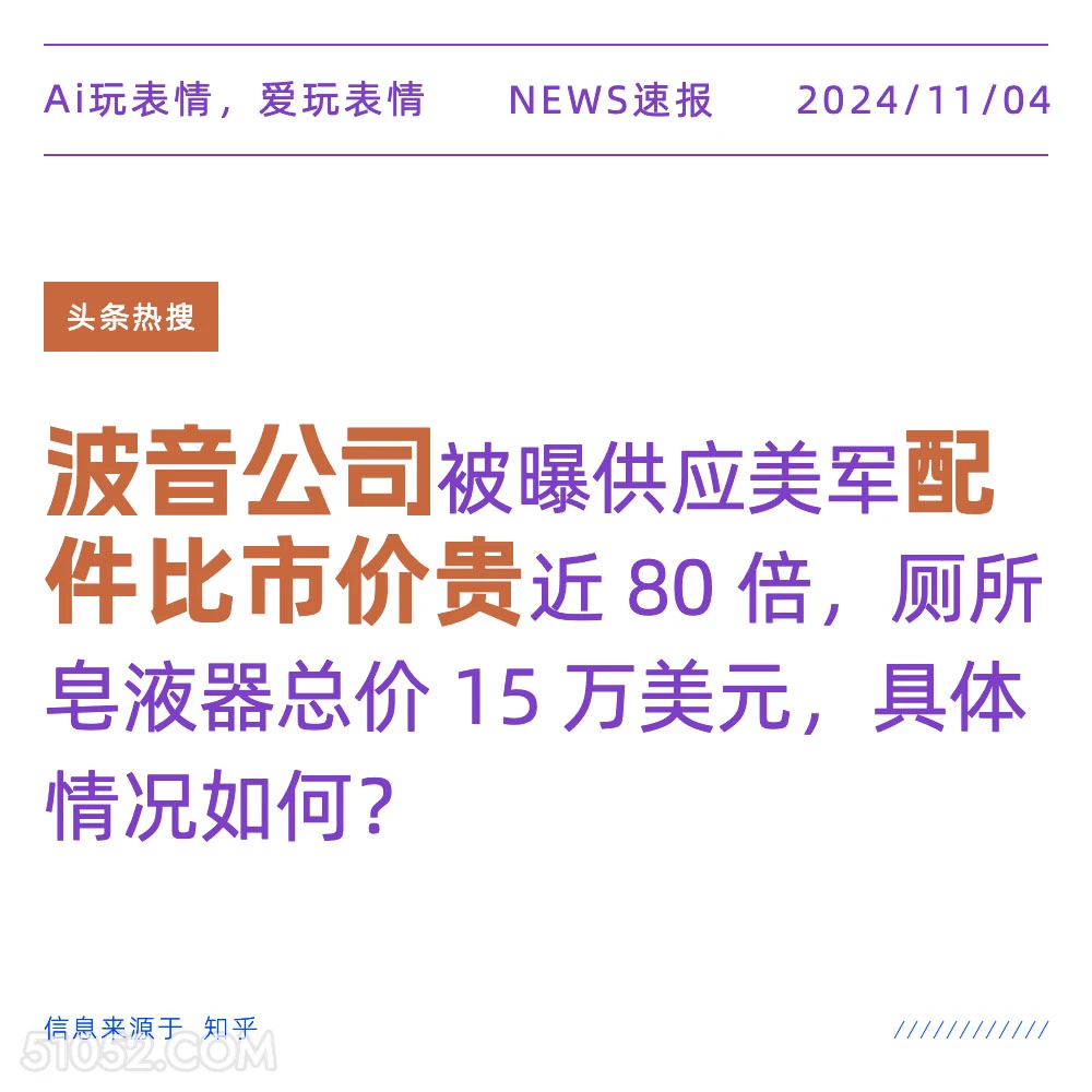 波音公司配件 2024年11月04日 头条热搜 每日热搜