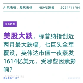 美股大跌 2024年11月04日 头条热搜 每日热搜