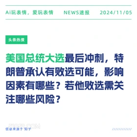 美国总统大选 2024年11月05日 头条热搜 热门新闻