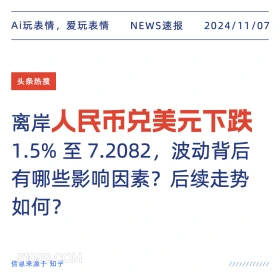 人民币兑美元下跌 2024年11月07日 头条热搜 热搜新闻