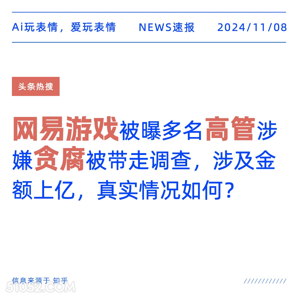 网易游戏高管贪污 2024年11月08日 头条热搜 头条新闻