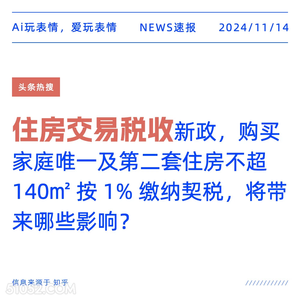 住房交易税收 2024年11月14日 新闻 头条热搜