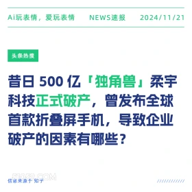 独角兽破产 2024年11月21日 新闻 头条热搜