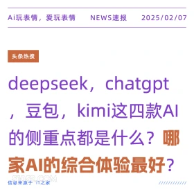 AI综合体验哪家强？ 2025年02月07日 新闻 头条热搜