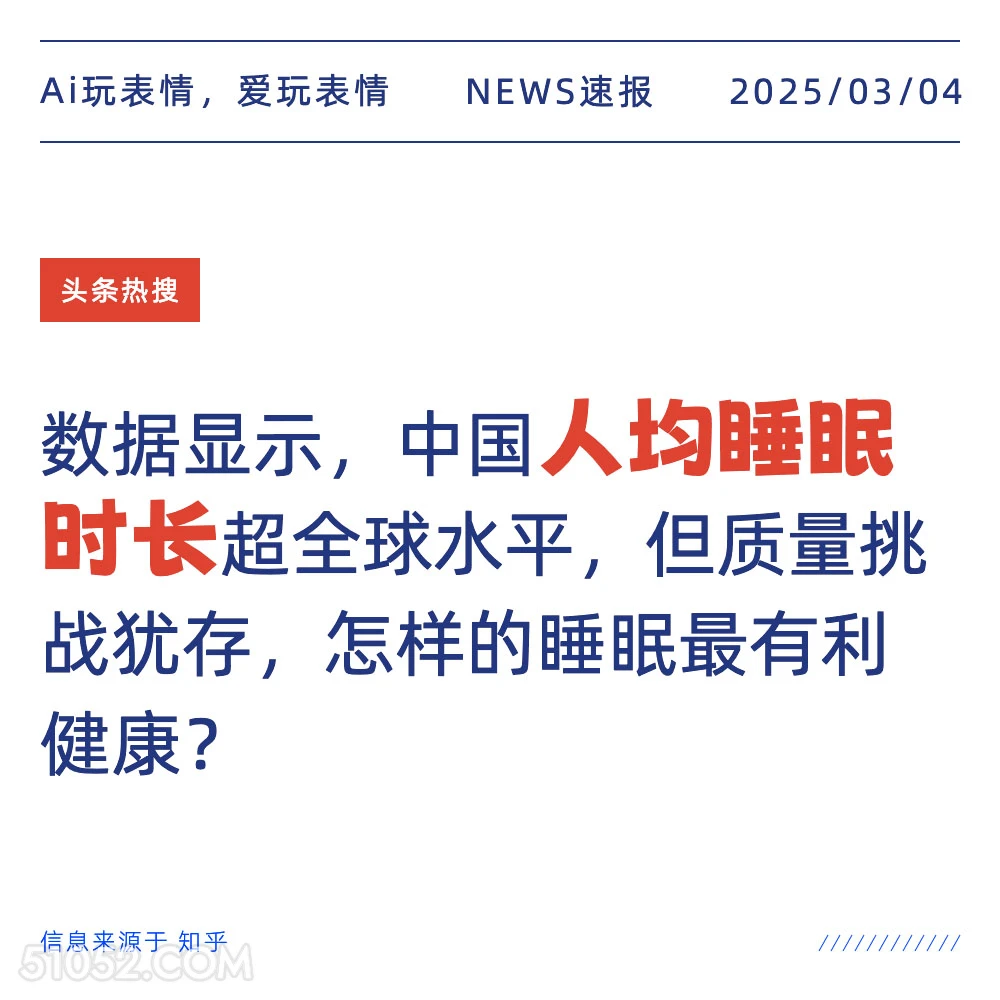 人均睡眠时长 2025年03月04日 新闻 头条热搜