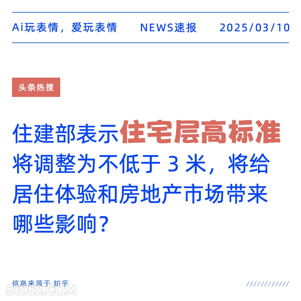 住宅层高标准 2025年03月10日 新闻 头条热搜