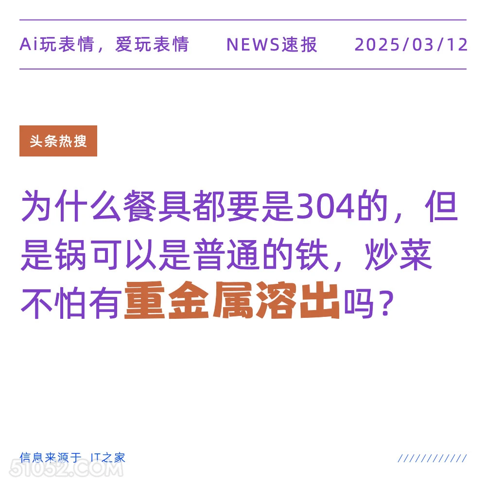 重金属熔出 2025年03月12日 新闻 头条热搜