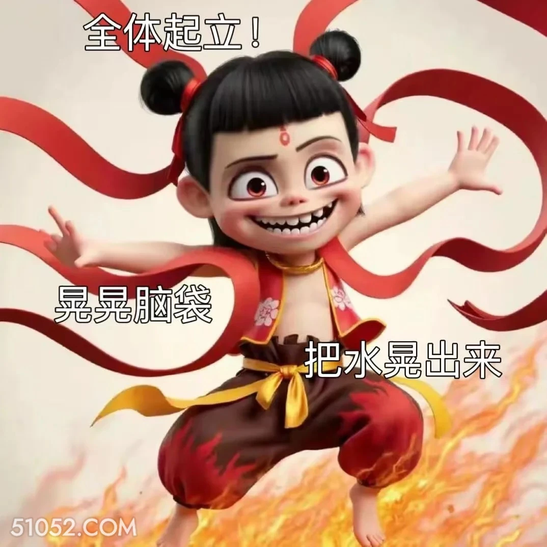 晃晃脑袋里的水 哪吒 影视剧 上学 搞笑表情