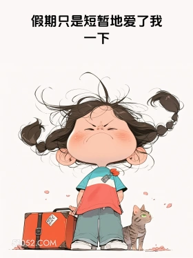 假期只是短暂爱了我一下 小女孩 五一劳动节 假期结束 打工人 搞笑文案