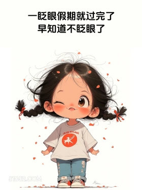 一眨眼假期就过完了 小女孩 五一劳动节 假期结束 打工人 搞笑文案