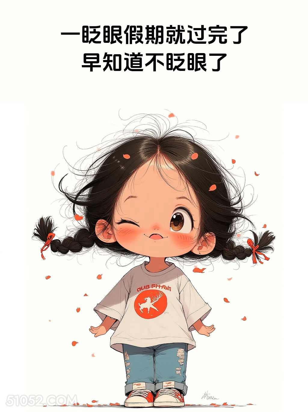 一眨眼假期就过完了 小女孩 五一劳动节 假期结束 打工人 搞笑文案