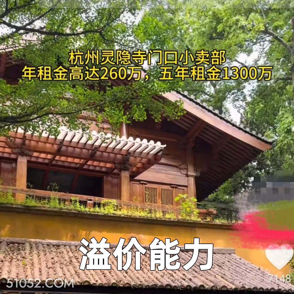溢价能力 2025年05月07日 恶搞 恶搞新闻 灵隐寺 租金 店铺