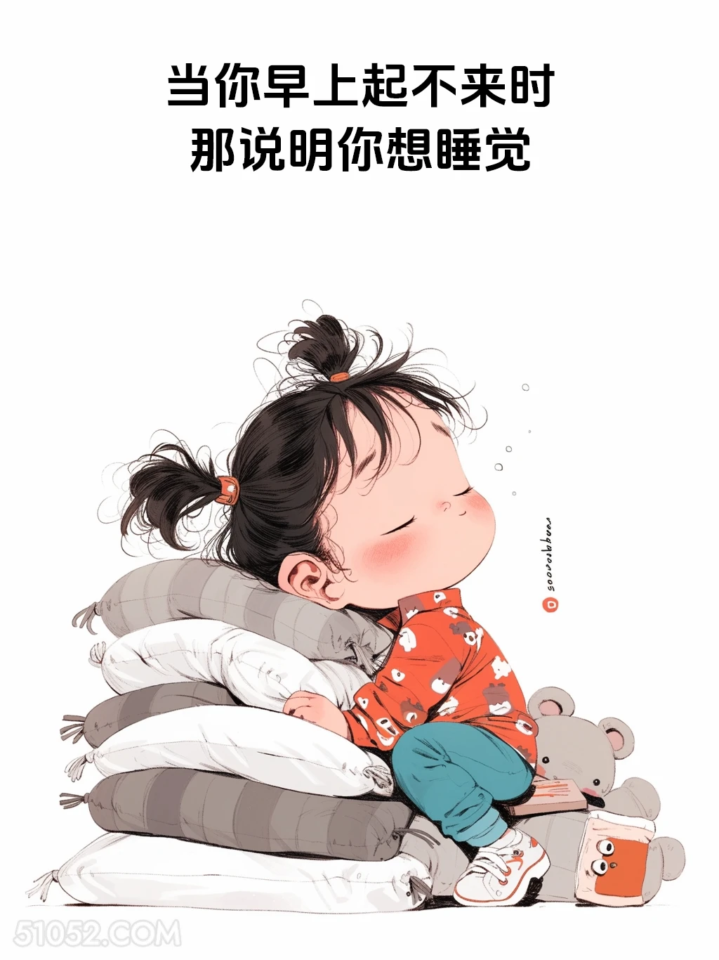 早上起不来说明想睡觉 小女孩 胡说八道 搞笑文案