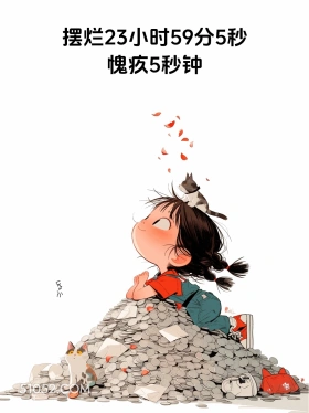 摆烂1天愧疚5秒 小女孩 胡说八道 搞笑文案
