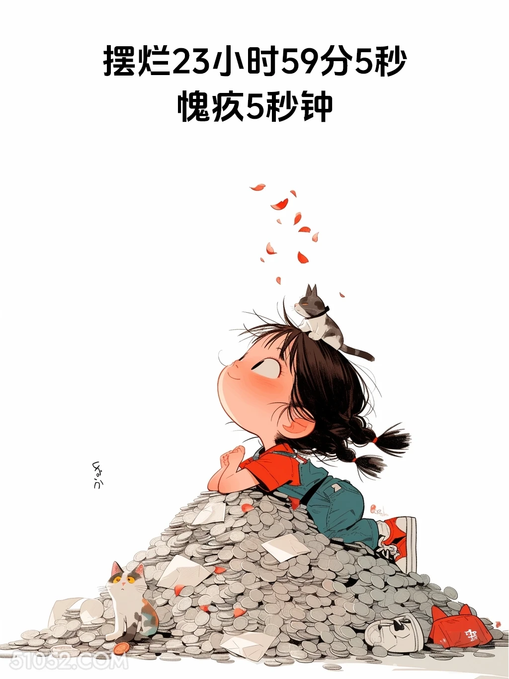 摆烂1天愧疚5秒 小女孩 胡说八道 搞笑文案