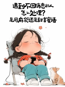 遇到不回消息的人怎么处理 小女孩 皮一下 秒回 搞笑文案