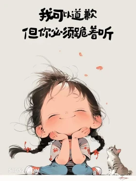 我道歉你必须跪着听 小女孩 不带脏字骂人 搞笑文案