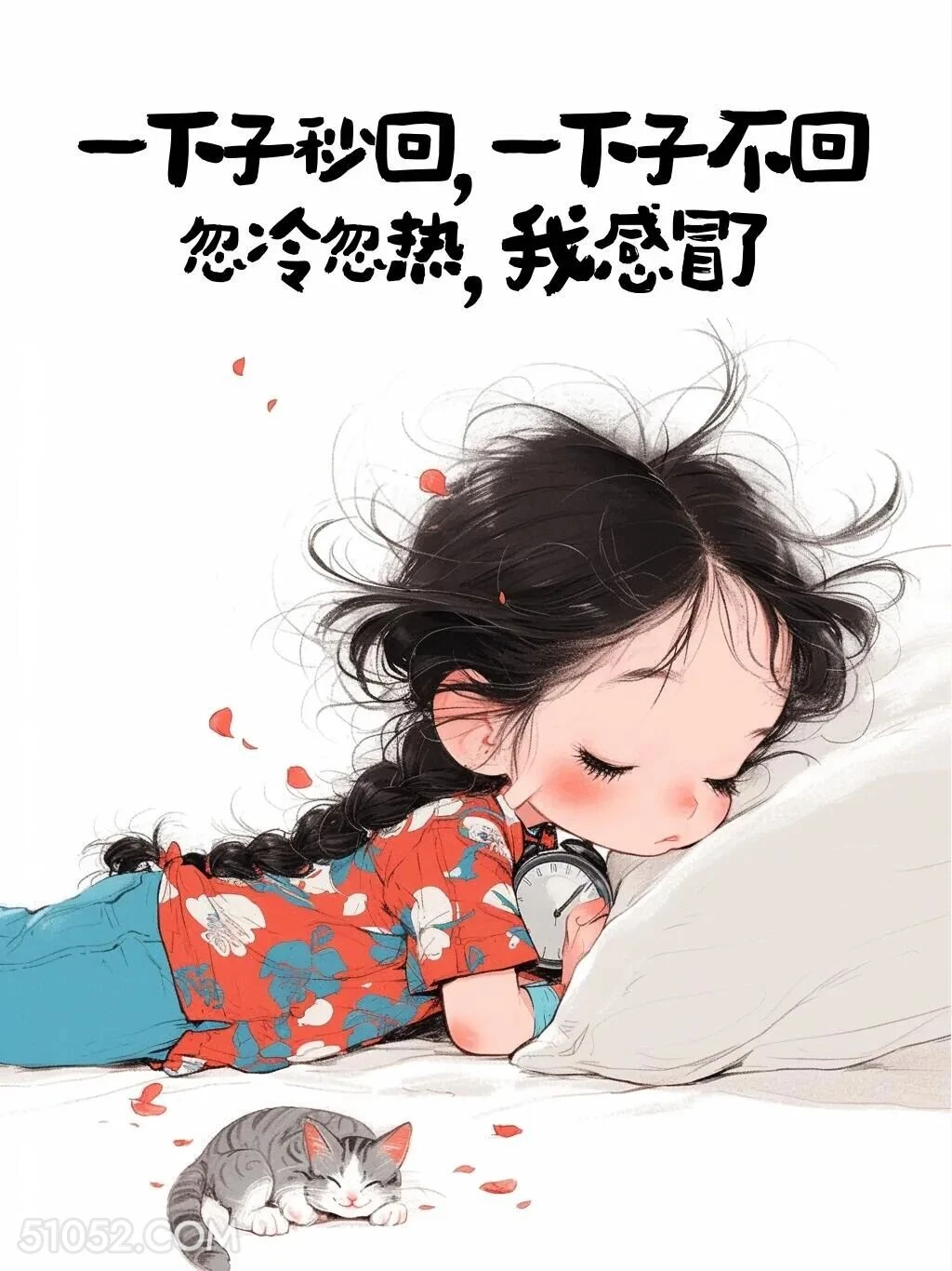 忽冷忽热，我感冒了 小女孩 皮一下 秒回 搞笑文案