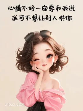 小女孩 撩人 情话 文案 心情不好一定要和我说 我可不想让别人哄你