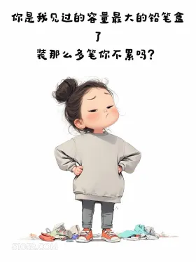 装这么多笔你不累吗 小女孩 吵架 骂人不带脏话 搞笑文案