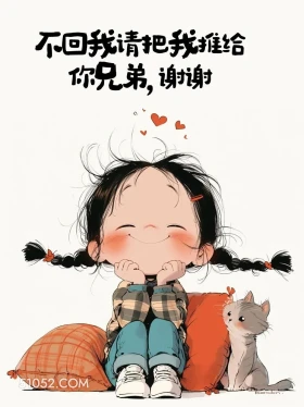 不回我请把我推给你兄弟 小女孩 皮一下 秒回 搞笑文案