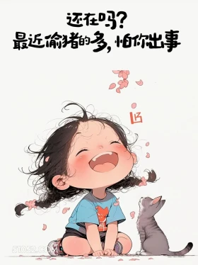 最近偷猪的多怕你出事 小女孩 皮一下 秒回 搞笑文案