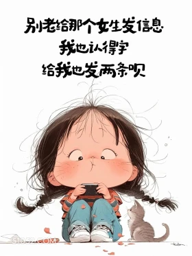 我也认得字给我也发两条消息 小女孩 皮一下 秒回 搞笑文案