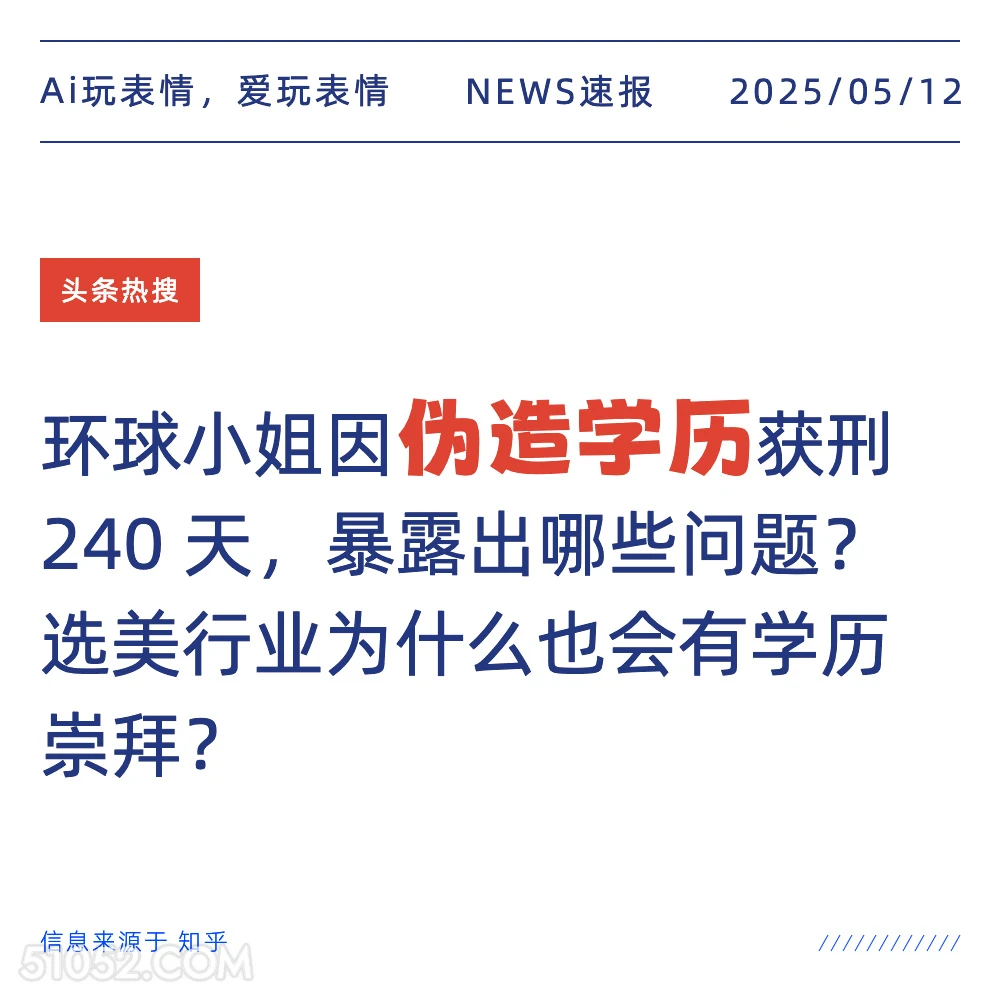 伪造学历 2025年05月12日 新闻 头条热搜
