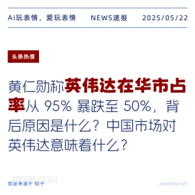 英伟达在华占有率 2025年05月22日 新闻 头条热搜